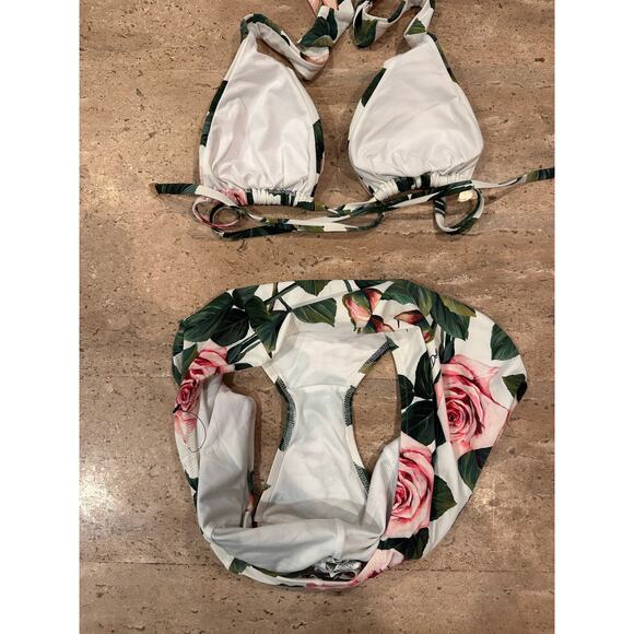 Dolce & Gabbana Swimwear Two Piece High Waist Bikini Set Floral Print - Picture 9 of 11